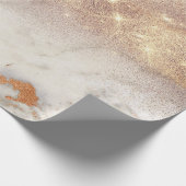 Rose Gold Kupfer Grau Abstrakter Marmor Glitzer Sp Geschenkpapier (Ecke)