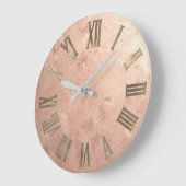 Rose Gold Kupfer grungy Bronze römische Zahlen Große Wanduhr (Winkel)