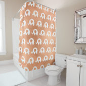 Rose Gold Kupfer weiße Elefanten Minimal Duschvorhang (Beispiel)