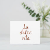 Rose gold La Dolce Vita Postkarte (Stehend Vorderseite)
