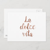 Rose gold La Dolce Vita Postkarte (Vorne/Hinten)