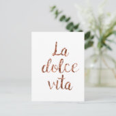 Rose gold La Dolce Vita Postkarte (Stehend Vorderseite)