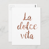 Rose gold La Dolce Vita Postkarte (Vorne/Hinten)
