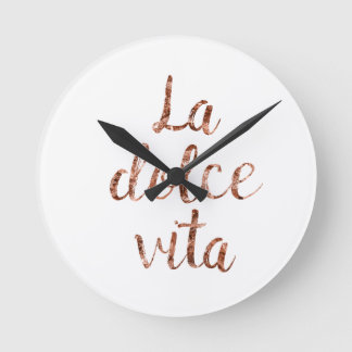 Rose gold La Dolce Vita Runde Wanduhr