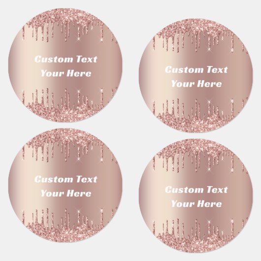 Rose Gold Labels mit Ihrem benutzerdefinierten Tex Etiketten (Gruppe)