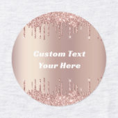 Rose Gold Labels mit Ihrem benutzerdefinierten Tex Etiketten (Design 2)