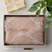 Rose Gold Lace & Floral Elegante Hochzeit Seidenpapier (Geschenk)