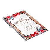 Rose Gold Lace & Floral Eleganter Hochzeitsplaner Notizblock (Rechte Seite)