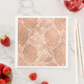 Rose Gold Lace & Floral Hochzeitsempfang Party Serviette (Beispiel)