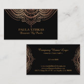 Rose-Gold Lace Geometric mandala Visitenkarte (Vorne/Hinten)