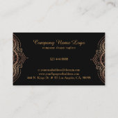 Rose-Gold Lace Geometric mandala Visitenkarte (Rückseite)