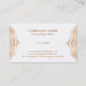 Rose-Gold Lace Paisley Mandala Visitenkarte (Rückseite)