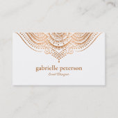 Rose-Gold Lace Paisley Mandala Visitenkarte (Vorderseite)