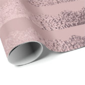 Rose Gold Lace Stripe Muster auf Rosa Blush Geschenkpapier (Rolleneckpunkt)