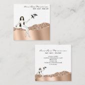 *~ Rose Gold Langhaargöttin Schönheitschrei Quadratische Visitenkarte (Vorne/Hinten)