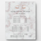 Rose Gold Lash & Brow Preise/Services Fotoplatte (Vorderseite)