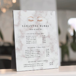 Rose Gold Lash & Brow Preise/Services Fotoplatte