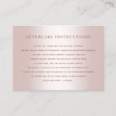 Rose Gold Lash Erweiterungen Aftercare Instruktion Visitenkarte (Vorderseite)