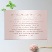 Rose Gold Lash Erweiterungen Aftercare Instruktion Visitenkarte