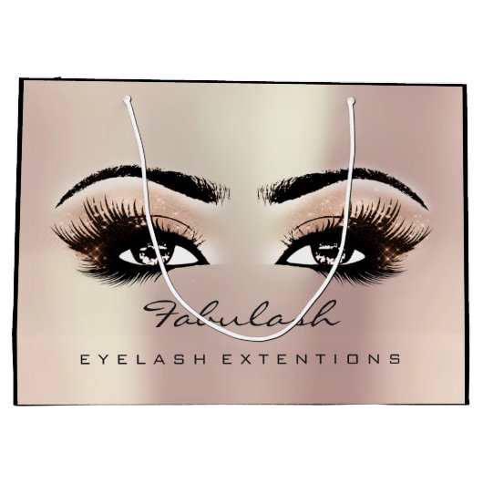 Rose Gold Lash Makeup Glitzer Schönheitskosmetik Große Geschenktüte (Rückseite)