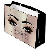 Rose Gold Lash Makeup Glitzer Schönheitskosmetik Große Geschenktüte (Rückseite Schrägansicht)