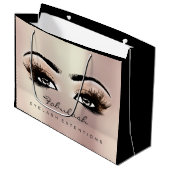 Rose Gold Lash Makeup Glitzer Schönheitskosmetik Große Geschenktüte (Vorderseite Schrägansicht)
