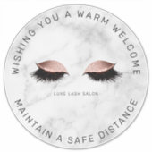 Rose Gold Lash Salon Distancing Floor Marker Aufkleber (Vorderseite)