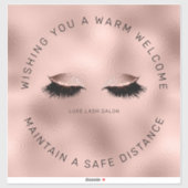 Rose Gold Lash Salon Distancing Floor Marker Aufkleber (Blatt)