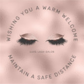 Rose Gold Lash Salon Distancing Floor Marker Aufkleber (Vorderseite)