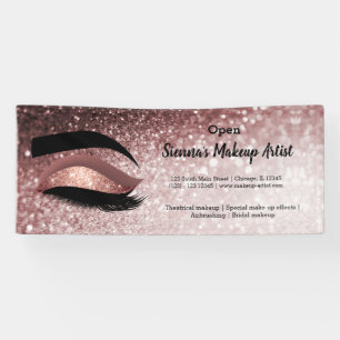 Rose Gold Lashes Auge Banner
