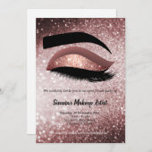 Rose Gold Lashes Auge Einladung (Vorne/Hinten)
