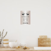 Rose Gold Lashes Brows Beauty Salon Poster (Küche)