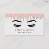 Rose Gold Lashes & Brows Makeup Artist Salon Visitenkarte (Vorderseite)
