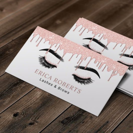 Rose Gold Lashes & Brows Makeup Artist Salon Visitenkarte