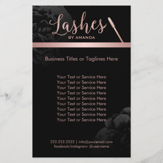 Rose Gold Lashes Makeup Artist Beauty Salon Flyer (Vorne)