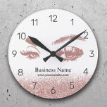 Rose Gold Lashes Makeup Artist Eyelash Runde Wanduhr<br><div class="desc">Lashes Makeup Artist Rose Gold Beauty Salon Clocks.</div>