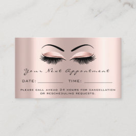 Rose Gold Lashes Makeup Terminierungskarte Visitenkarte