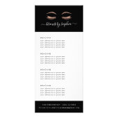 Rose Gold Lashes | Preise oder Dienstleistungen Werbekarte (Vorne)