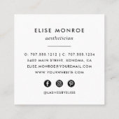 Rose Gold Lashes Quadratische Visitenkarte (Rückseite)