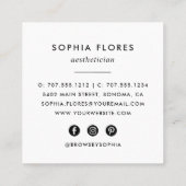 Rose Gold Lashes Quadratische Visitenkarte (Rückseite)