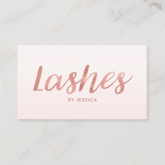 Rose Gold Lashes Schönheitssalon Kosmetologin Visitenkarte (Vorderseite)
