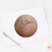 Rose Gold Lashes Studio Beauty Shop Runder Aufkleber (Umschlag)