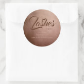 Rose Gold Lashes Studio Beauty Shop Runder Aufkleber (Tasche)