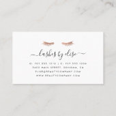 Rose Gold Lashes Terminkarte (Rückseite)