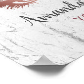 Rose Gold Lashes und Brows Marmor Makeup Künstler Poster (Ecke)