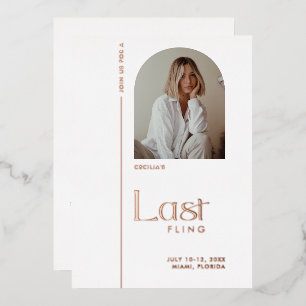 Rose Gold "Last Fling" Bachelorette Foto Folieneinladung