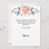 Rose Gold Lavendel Foto Dankeschön Karte (Rückseite)