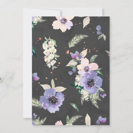 Rose Gold & Lavender Boho Foto Save the Date Einladung (Rückseite)