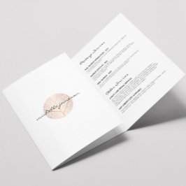 Rose Gold Leaf Logo Salon, Wellness-Center Broschü Dreifach Gefaltete Karte
