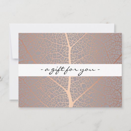 Rose Gold Leaf Treppenkatalog Geschenkgutschein (Vorderseite)